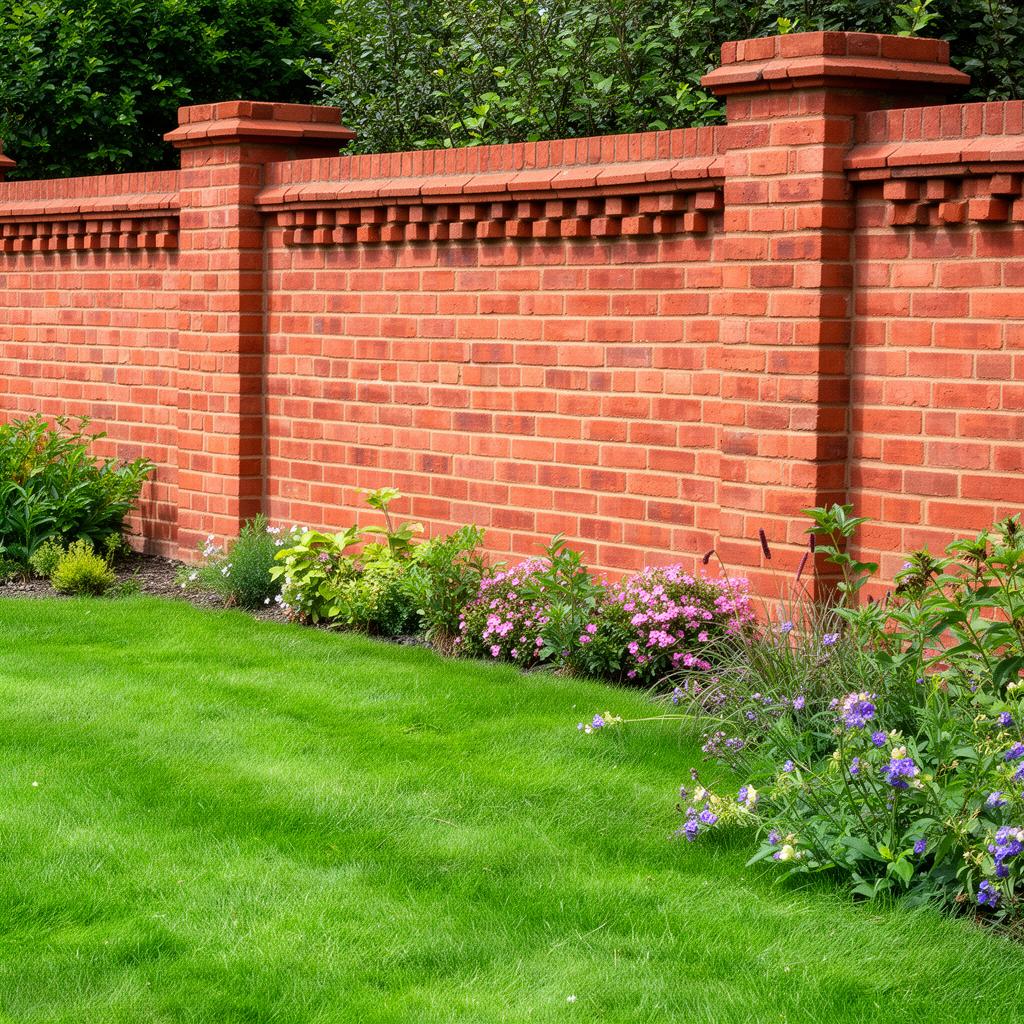 Garden Boundary Wall with Piers
